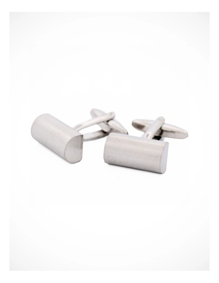 Scratched Rhodium Cufflinks image 3