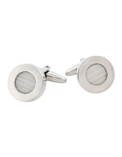White Cats Eye Cufflinks