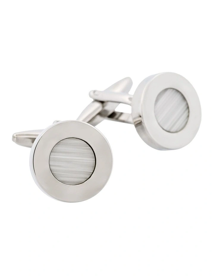 White Cats Eye Cufflinks image 2