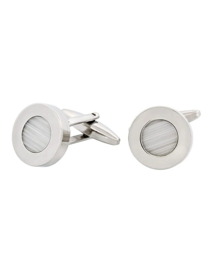 White Cats Eye Cufflinks image 3