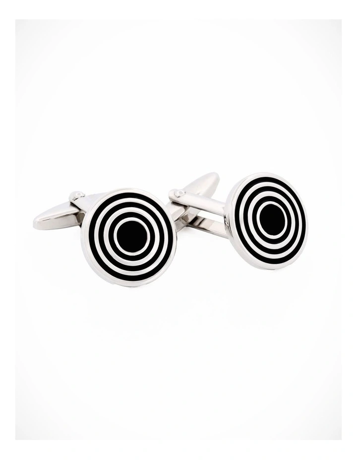 Black Enamel Cufflinks image 1