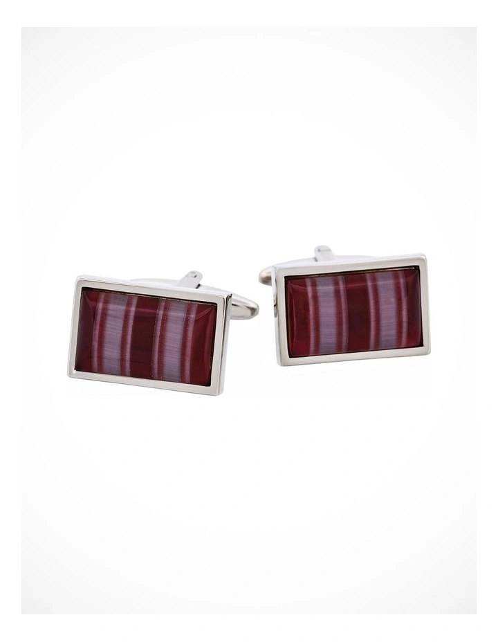 Multi Coloured Striped Cats Eye Cufflinks image 1