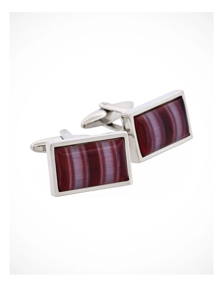 Multi Coloured Striped Cats Eye Cufflinks image 2