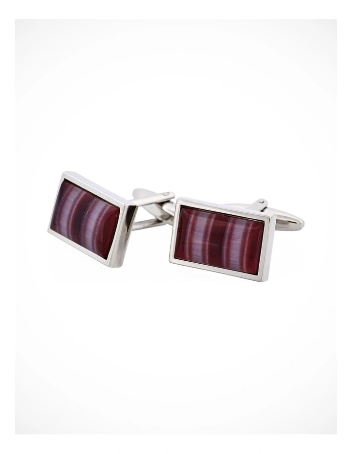 Multi Coloured Striped Cats Eye Cufflinks image 3