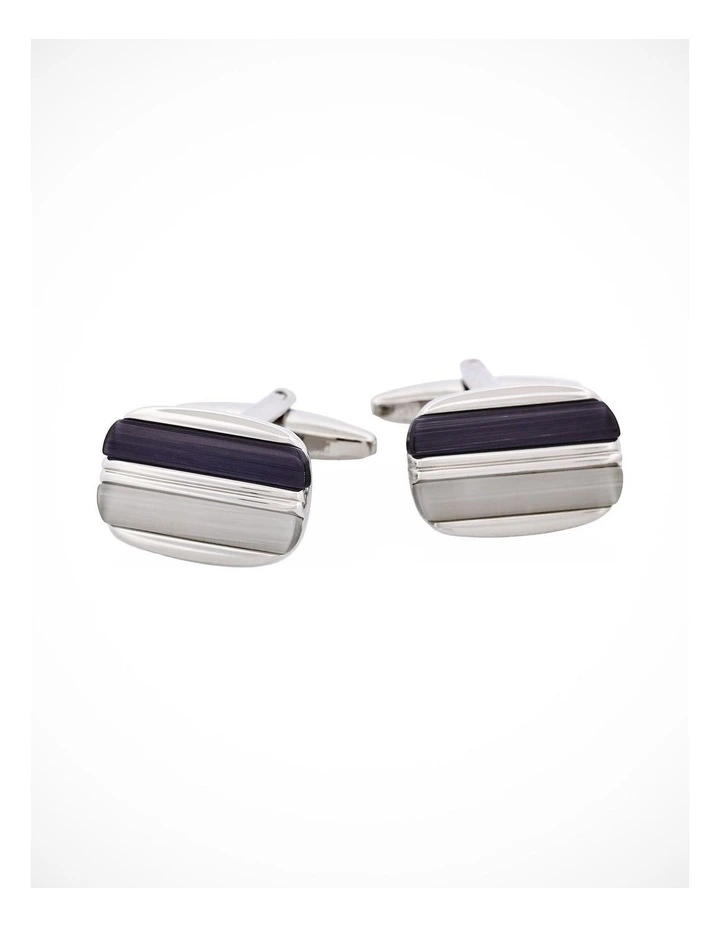 Black & White Cats Eye Cufflinks image 1