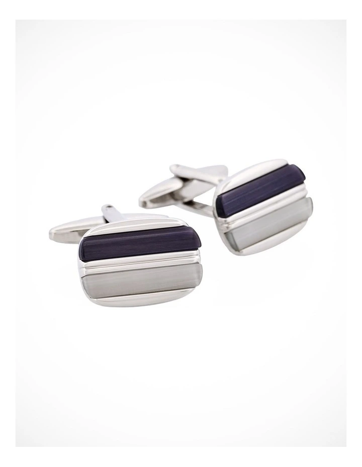 Black & White Cats Eye Cufflinks image 2