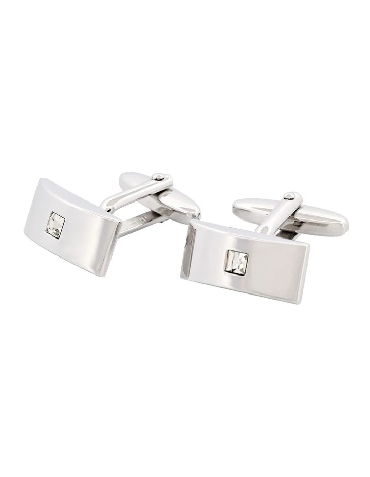 Rhodium Crystal Cufflinks image 3