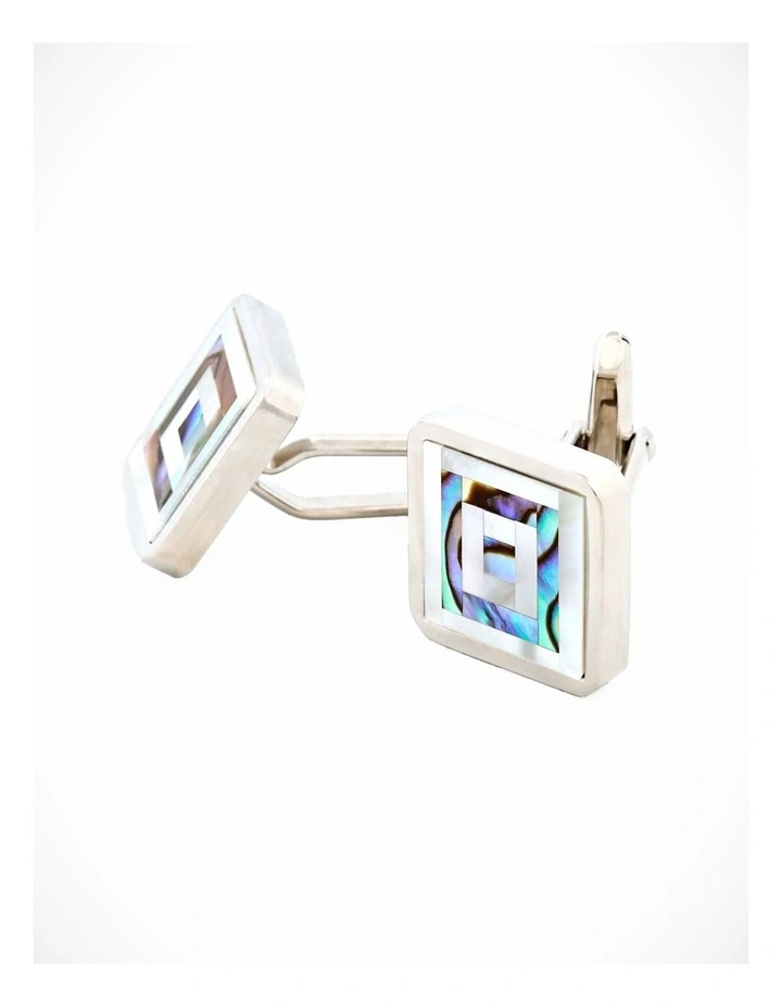 Abalone Mother Of Pearl Plated Cufflinks image 1