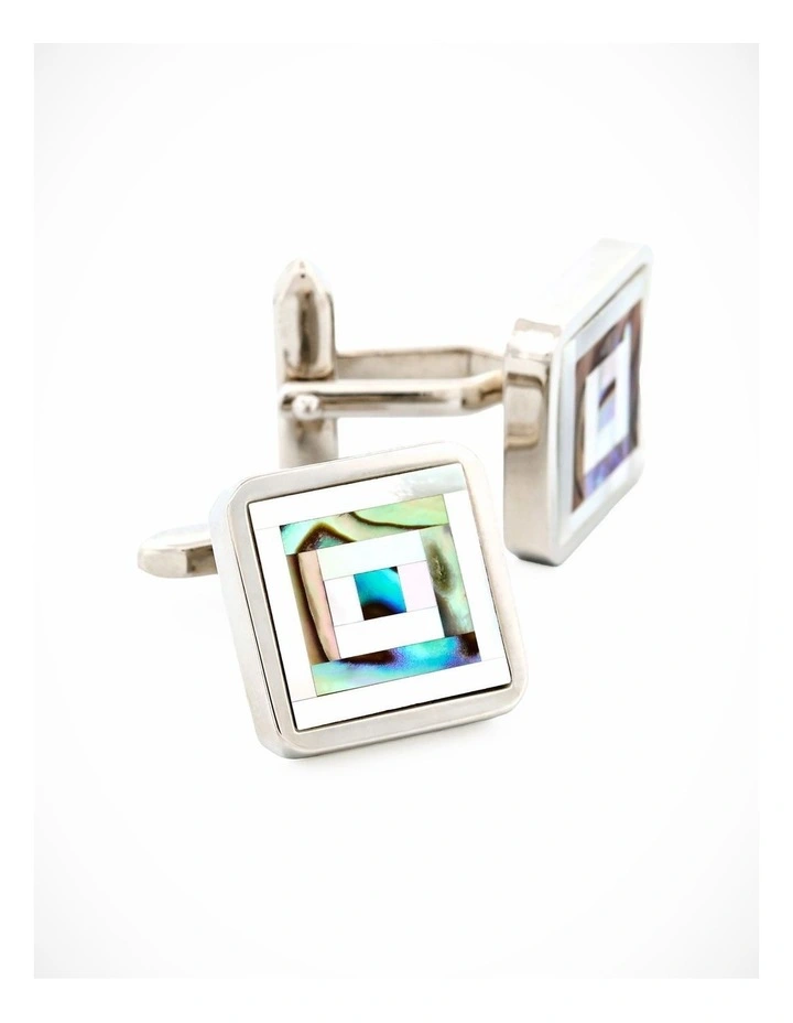Abalone Mother Of Pearl Plated Cufflinks image 2