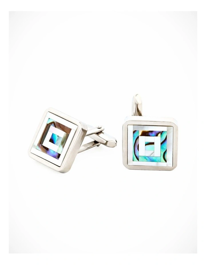Abalone Mother Of Pearl Plated Cufflinks image 3