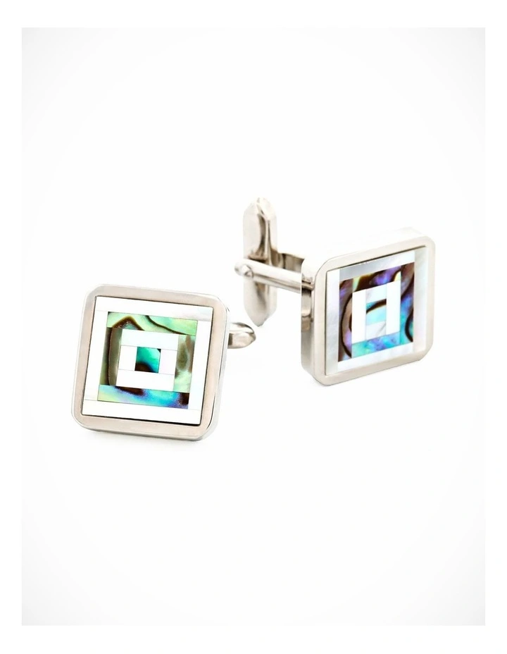 Abalone Mother Of Pearl Plated Cufflinks image 4