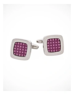 Purple Enamel Square Cufflinks