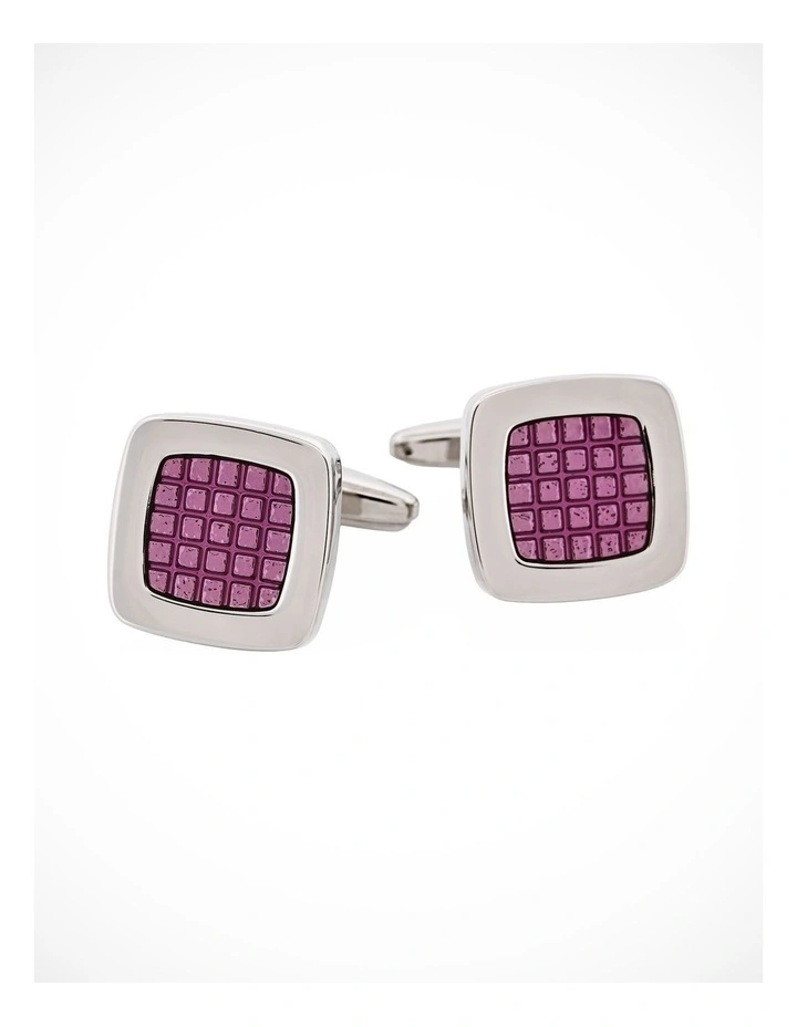 Purple Enamel Square Cufflinks image 1