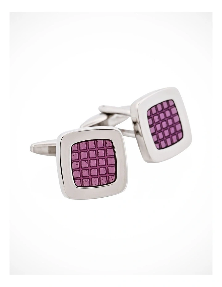 Purple Enamel Square Cufflinks image 2
