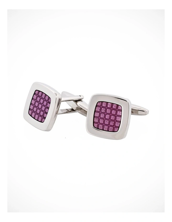 Purple Enamel Square Cufflinks image 3