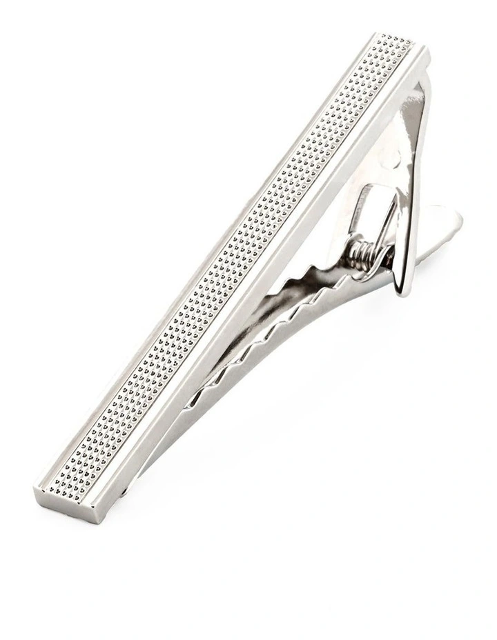 Rhodium Patterned Tie Bar 50mm image 3