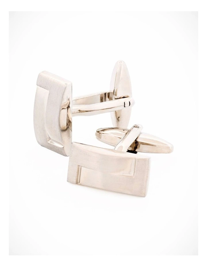 Brush Rhodium Plated Cufflinks image 3