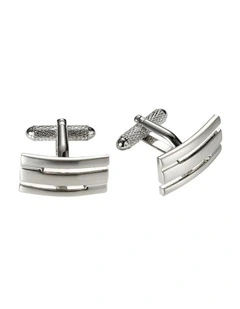 Brushed Rhodium Plated Cufflinks