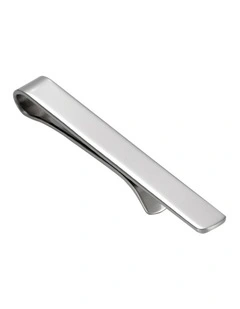 9ct White Gold Plain Bar Tie Slide
