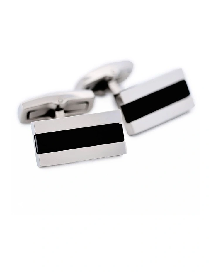 Stainless Steel Onyx Cufflinks image 2
