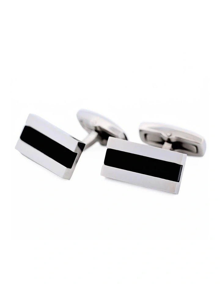 Stainless Steel Onyx Cufflinks image 3