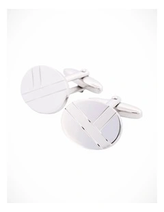 Rhodium Diamonte Cufflinks