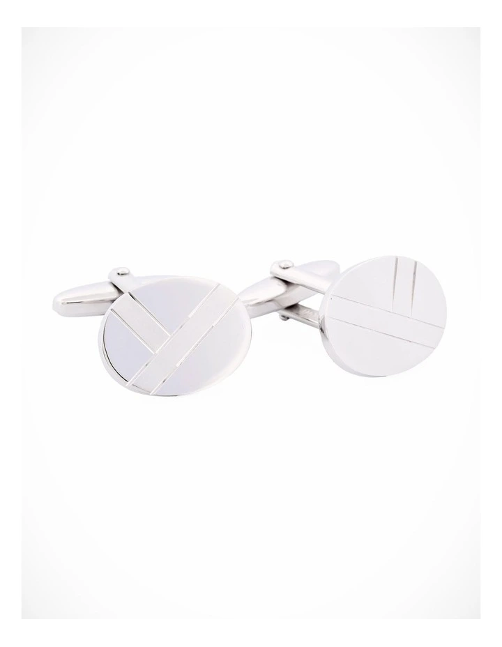 Rhodium Diamonte Cufflinks image 2