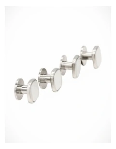 Rhod White Cushion Shirt Stud (set of 4)