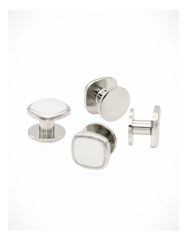Rhod White Cushion Shirt Stud (set of 4) image 4