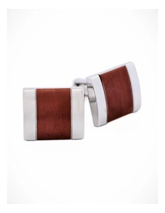 Stainless Steel Ion Plated Brown Cufflinks