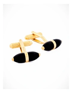 Gold Plated Black Cufflinks