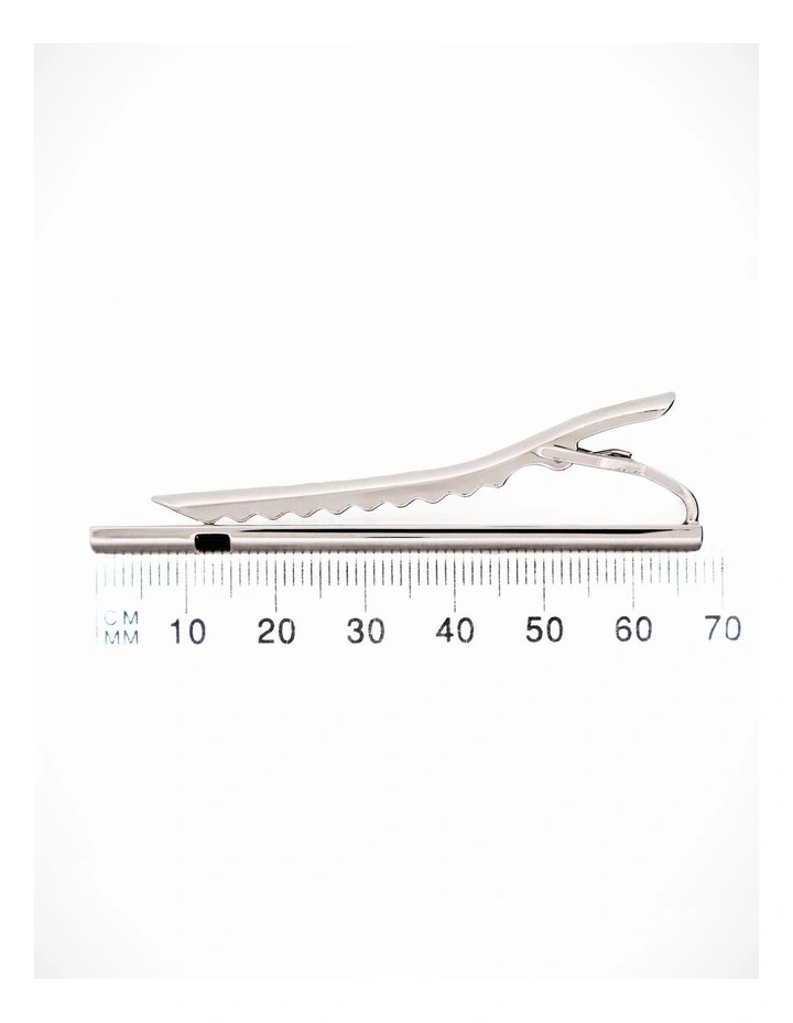 Brush Rhodium Black Tie Bar image 4