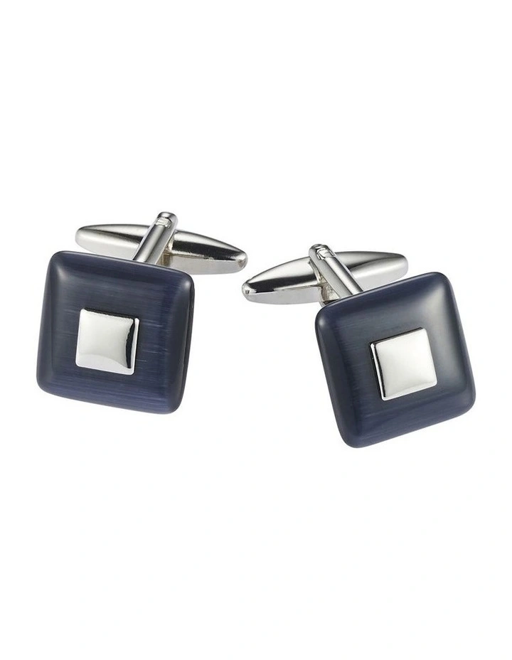 Square Black Cats Eye Cufflinks image 1