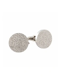 Stainless Steel Rough Patterned Round Cufflinks