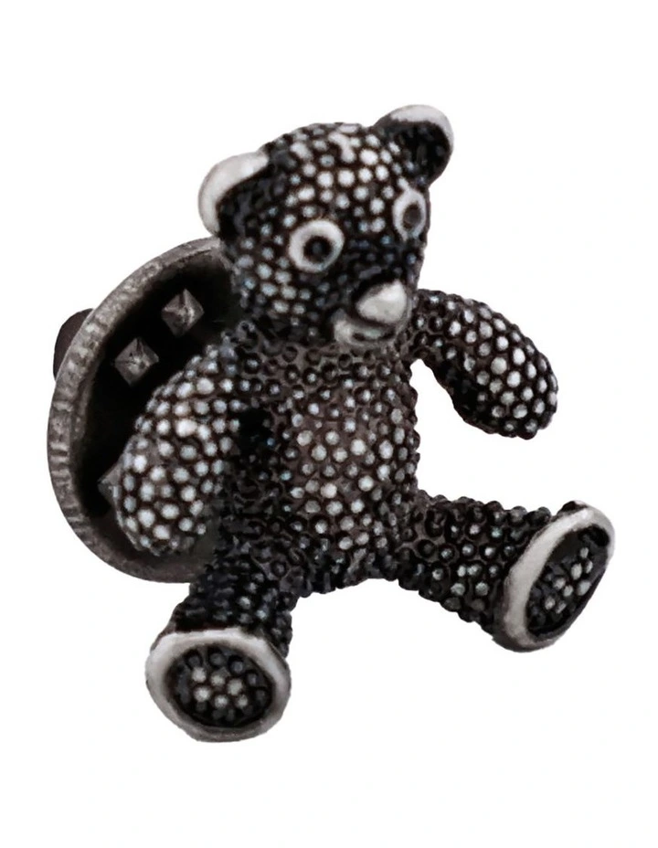 Antique Plated Teddy Bear Lapel Pin image 2