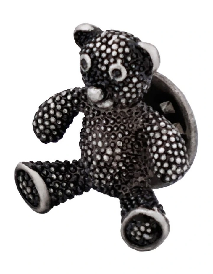 Antique Plated Teddy Bear Lapel Pin image 3
