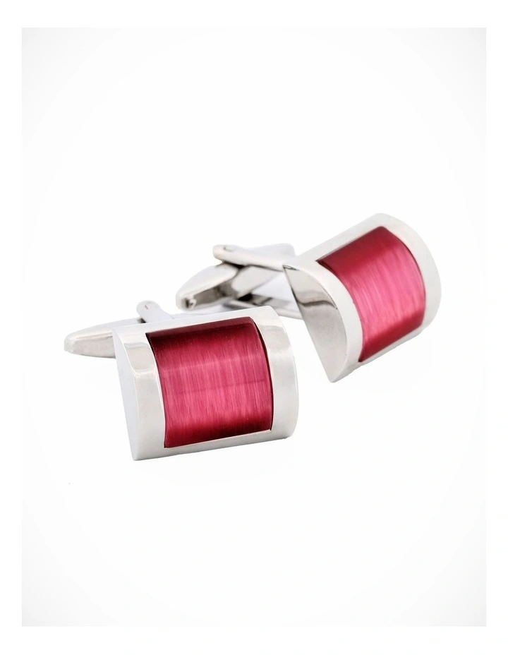 Pink cat's eye Cufflinks image 2