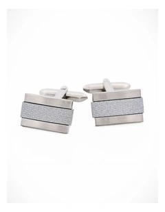 Rhodium Weave Cufflinks