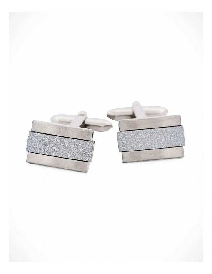 Rhodium Weave Cufflinks image 1