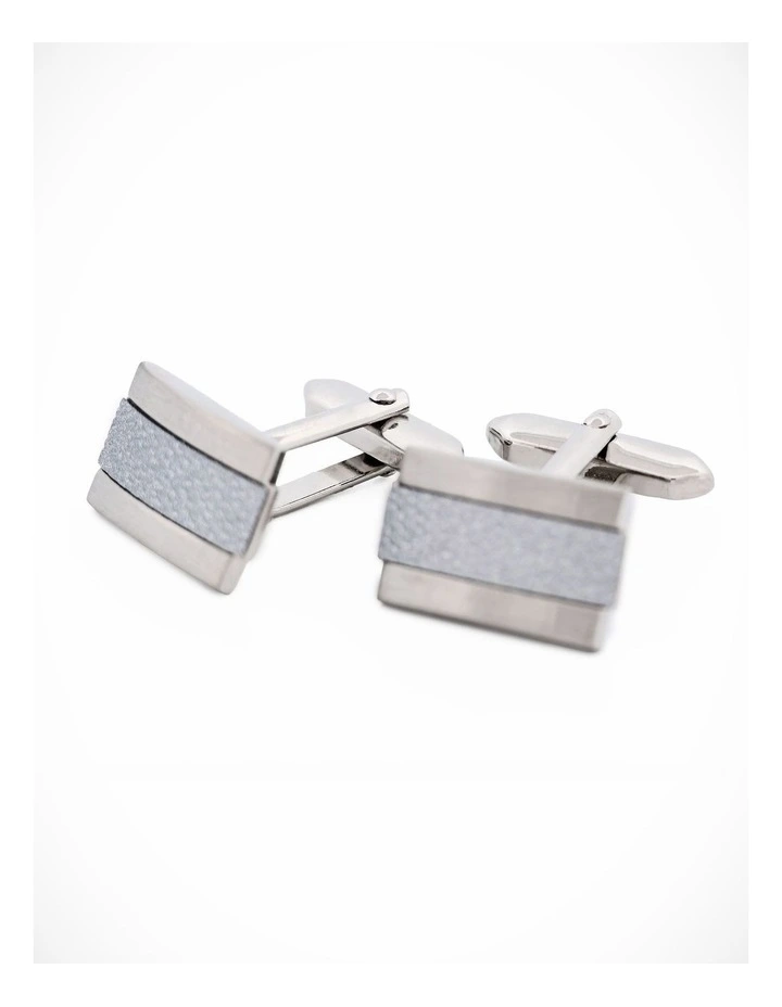 Rhodium Weave Cufflinks image 2