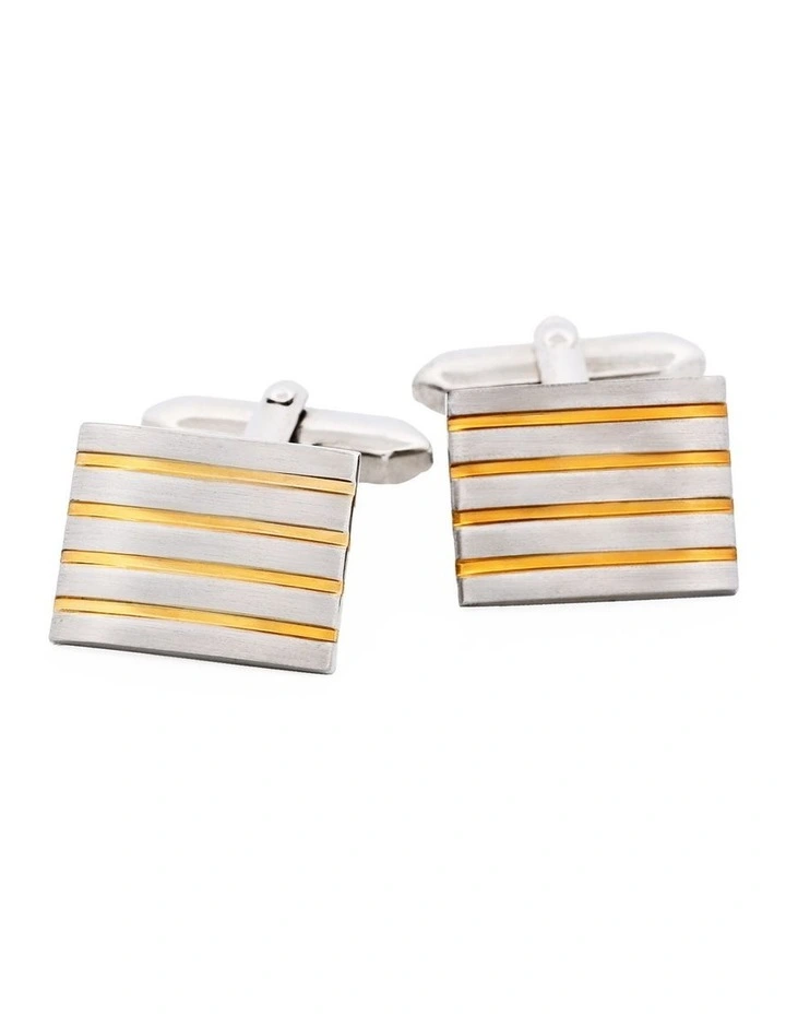 Rhodium Gold Plated Cufflinks image 1