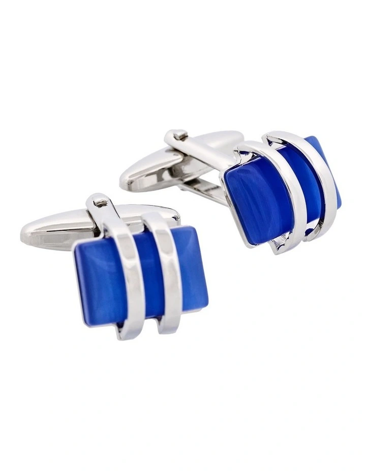 Sky Blue Cats Eye Cufflinks image 2