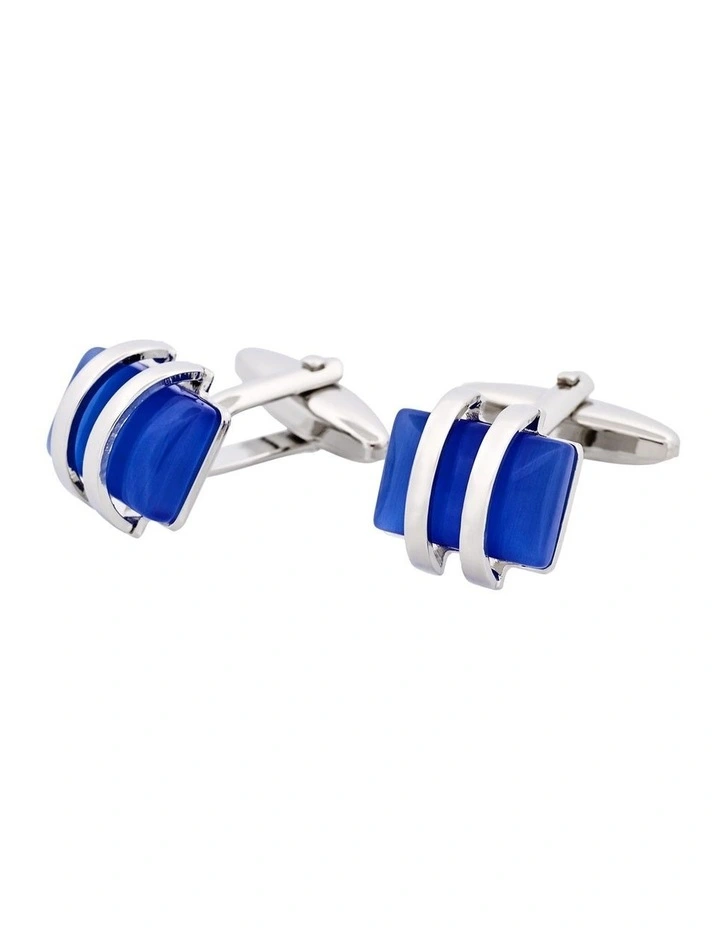 Sky Blue Cats Eye Cufflinks image 3