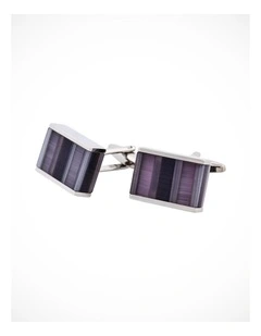 Multi Stripe Grey Cats Eye Cufflinks