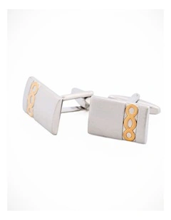 Brushed Rhodium & Brushed Gold Cufflinks