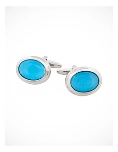 White Cats Eye Cufflinks
