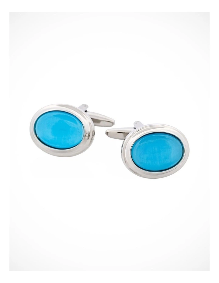 White Cats Eye Cufflinks image 1