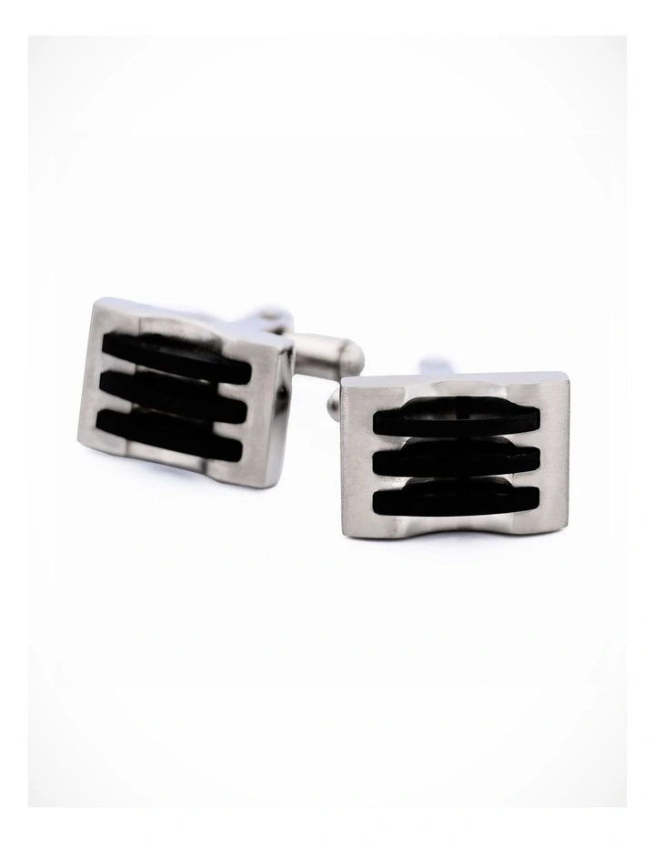 Stainless Steel Ion Plated Black Cufflinks image 1