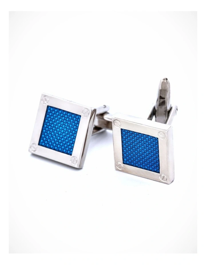 Blue Enamel Cufflinks image 2
