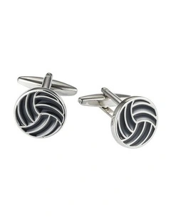 Black Enamel Swirl Patterned Cufflinks